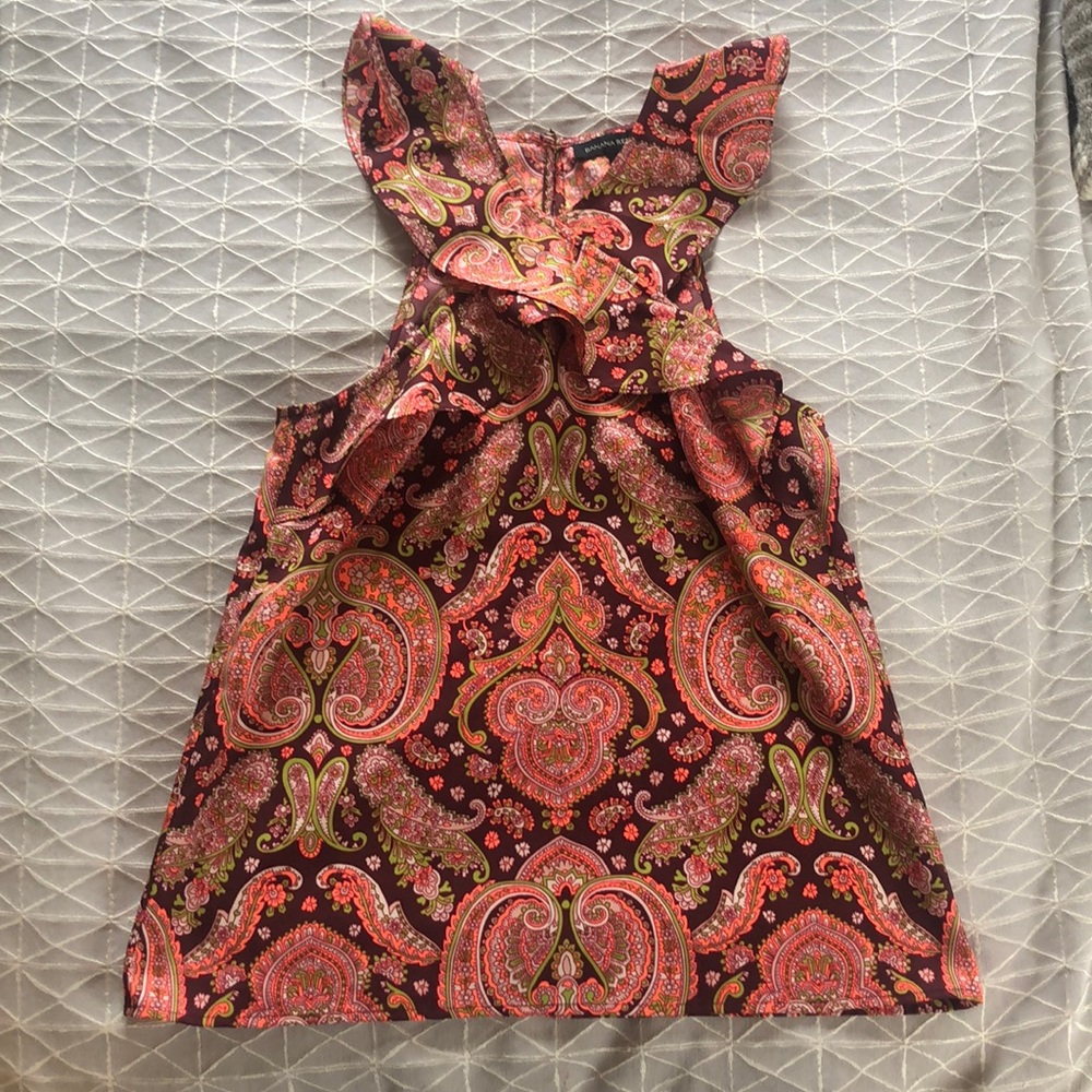 J Crew pattern floral tank top blouse halter NWOT